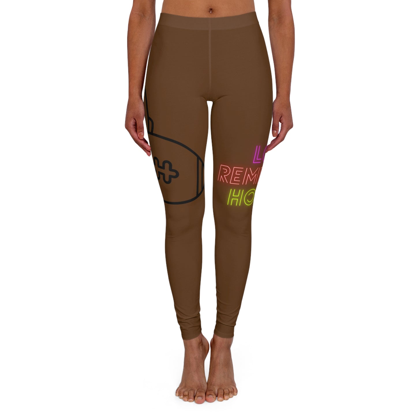 Women's Spandex Leggings: Football Brown