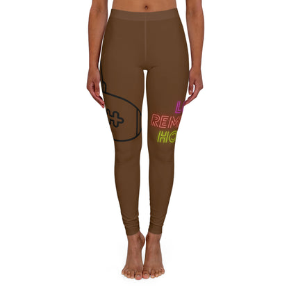 Women's Spandex Leggings: Football Brown