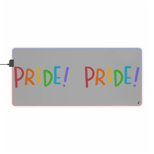 LED Gaming Mouse Pad: LGBTQ Pride Lite Grey