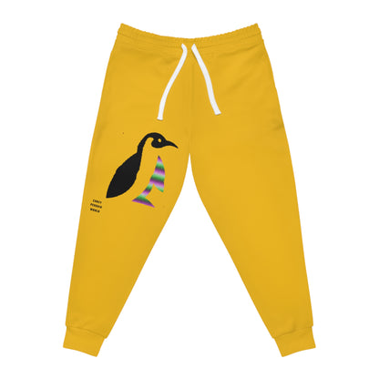 Athletic Joggers: Crazy Penguin World Logo Yellow