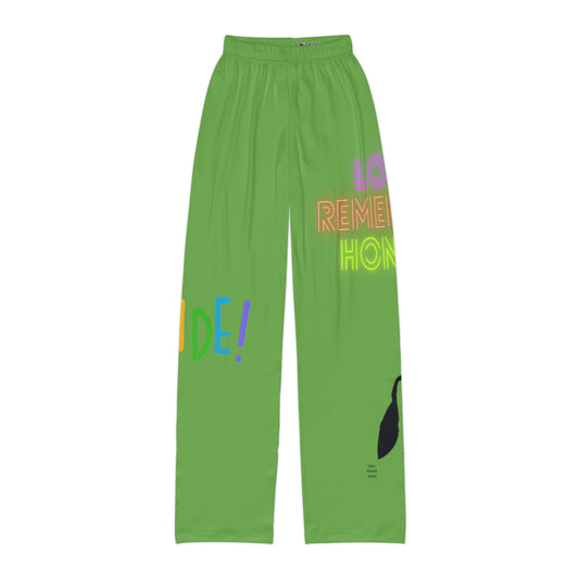 Kids Pajama Pants: LGBTQ Pride Green