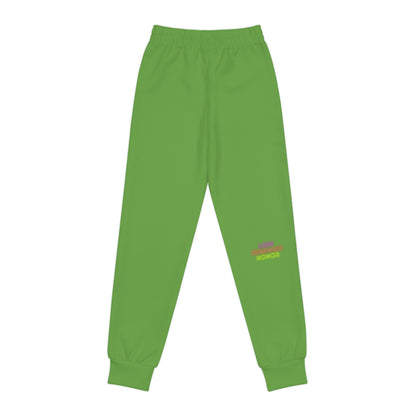 Youth Joggers: Crazy Penguin World Logo Green