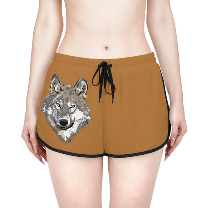 Women's Relaxed Shorts: Wolves Lite Brown