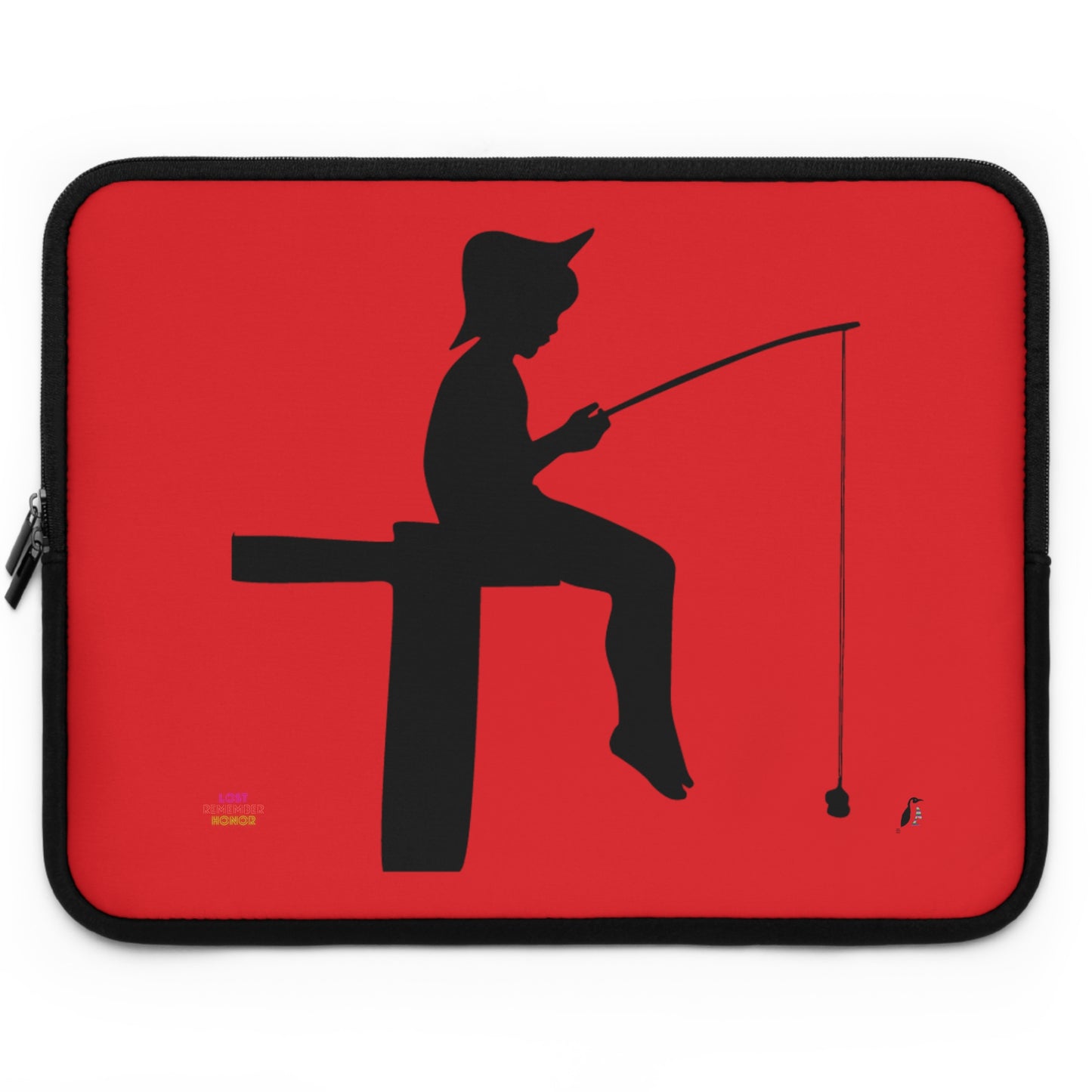 Laptop Sleeve: Fishing Red