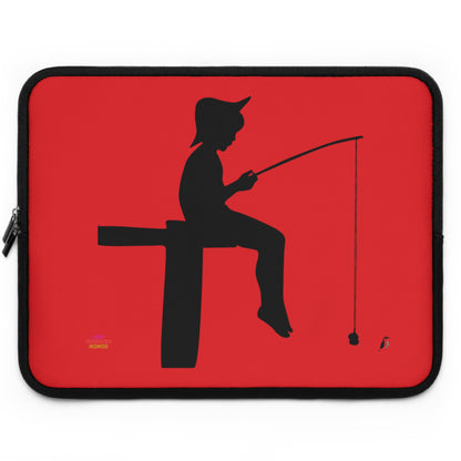 Laptop Sleeve: Fishing Red