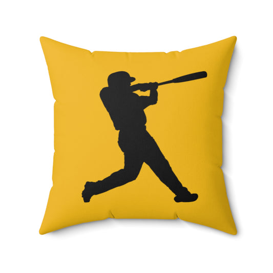Spun Polyester Square Pillow: Baseball Yellow