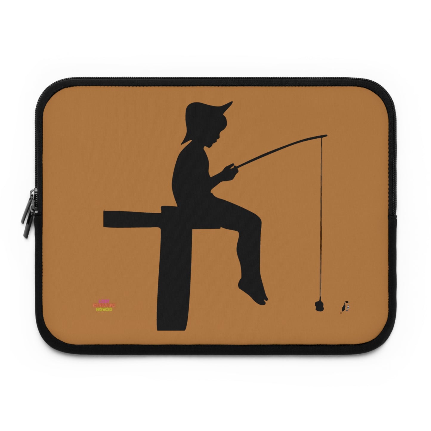 Laptop Sleeve: Fishing Lite Brown