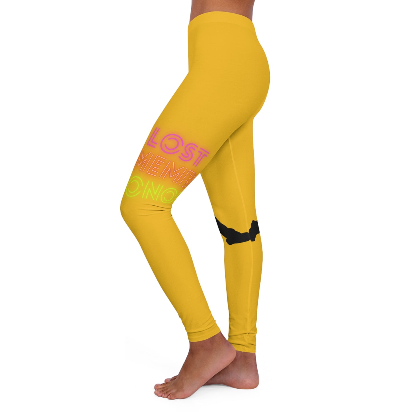 Women's Spandex Leggings: Baseball Yellow