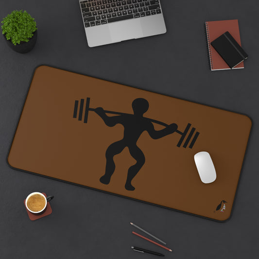 Desk Mat: Weightlifting Brown