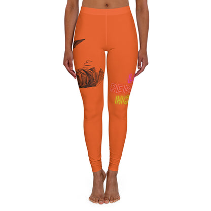 Women's Spandex Leggings: Writing Orange