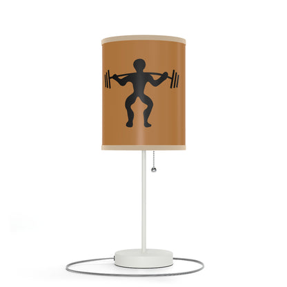 Lamp on a Stand, US|CA plug: Weightlifting Lite Brown