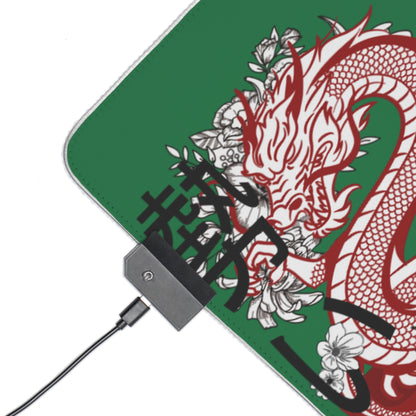 LED Gaming Mouse Pad: Dragons Dark Green