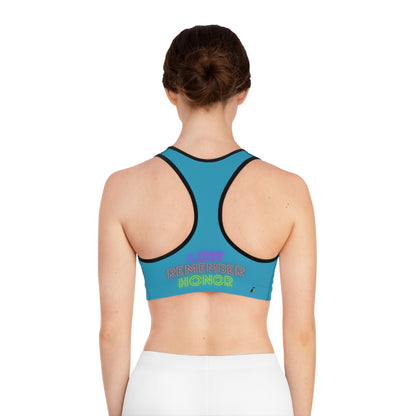 Sports Bra: Baseball Turquoise