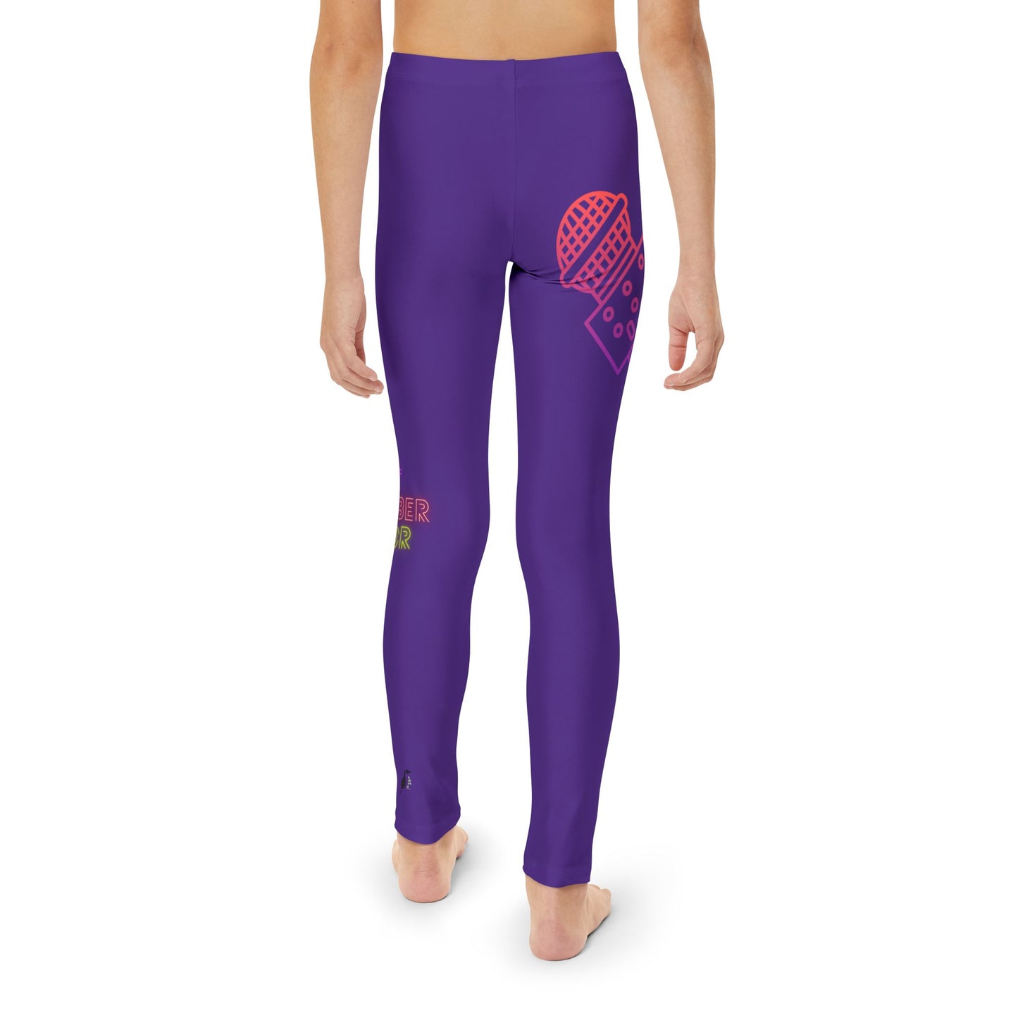 Youth Full-Length Leggings: Music Purple