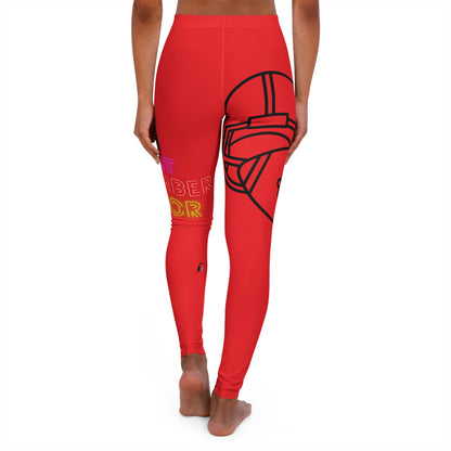 Women's Spandex Leggings: Football Red