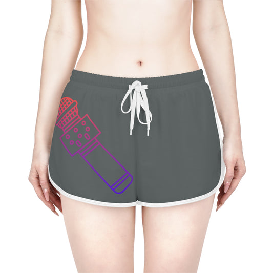 Women's Relaxed Shorts: Music Dark Grey