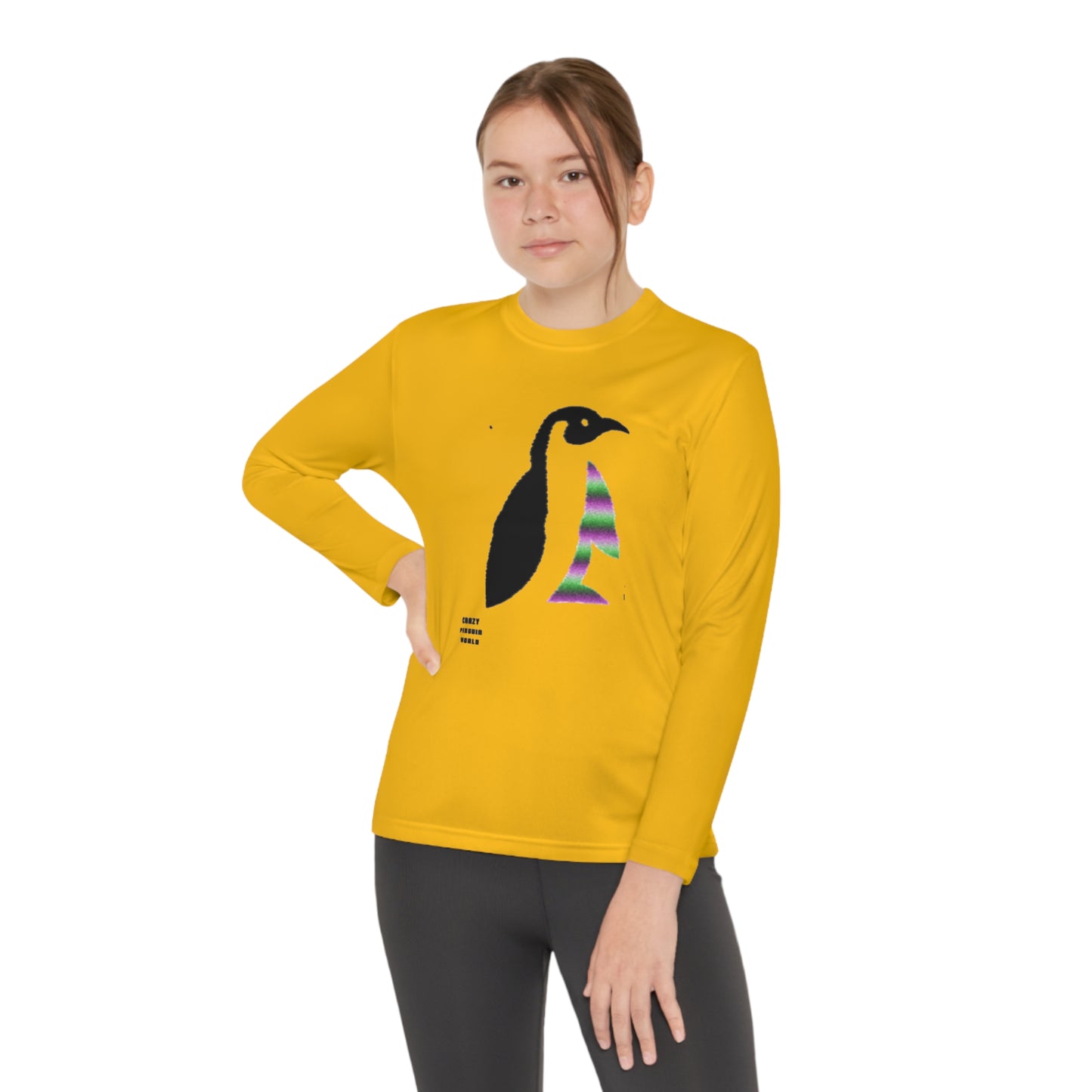 Youth Long Sleeve Competitor Tee: Crazy Penguin World Logo