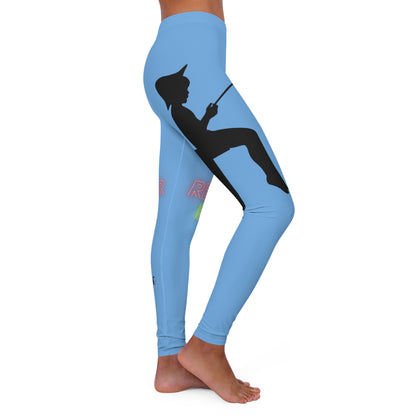 Women's Spandex Leggings: Fishing Lite Blue