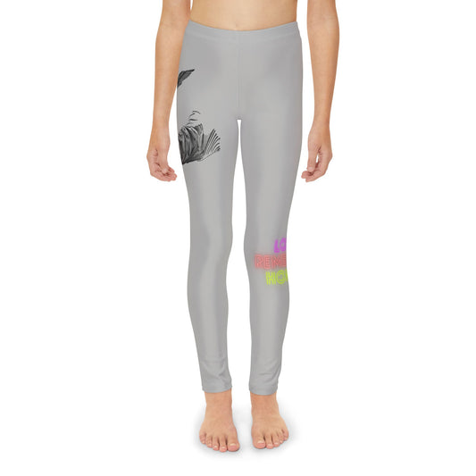 Youth Full-Length Leggings: Writing Lite Grey