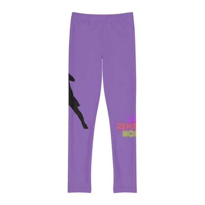 Youth Full-Length Leggings: Soccer Lite Purple