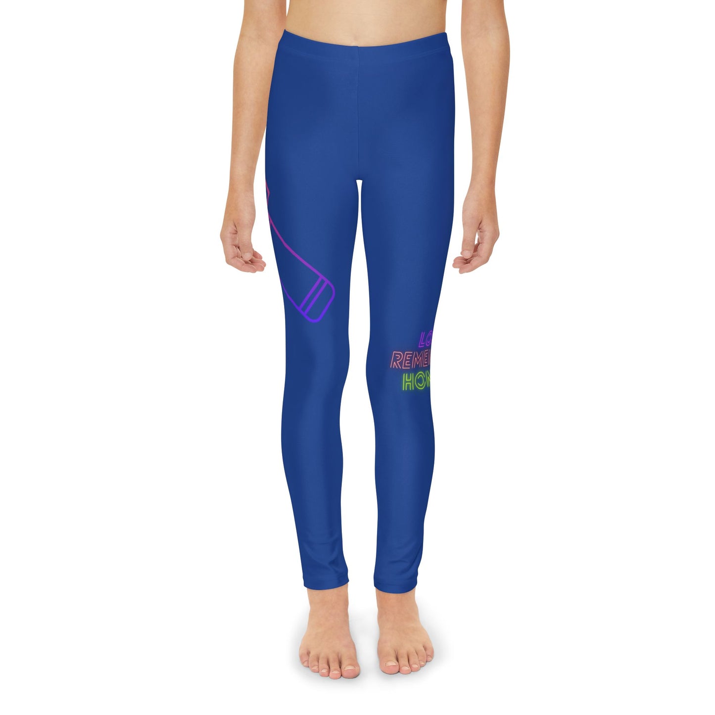 Youth Full-Length Leggings: Music Dark Blue