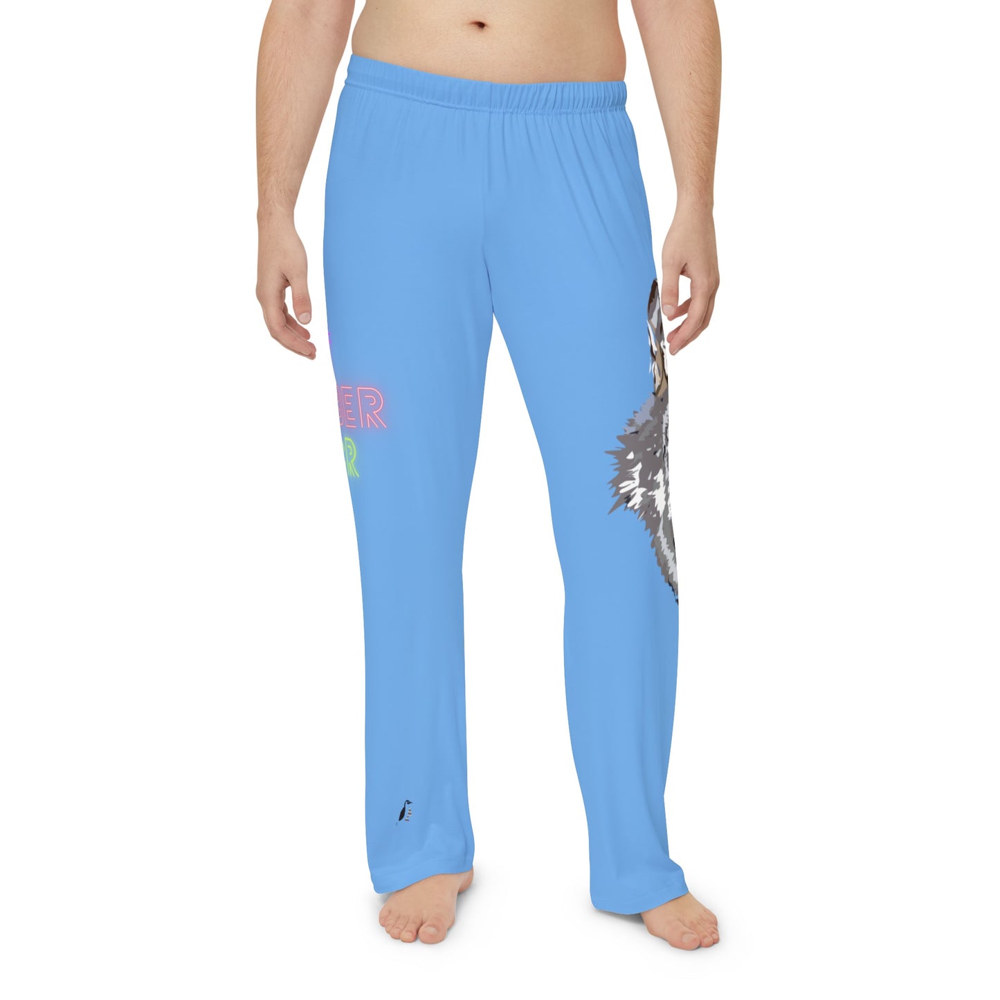 Men's Pajama Pants: Wolves Lite Blue