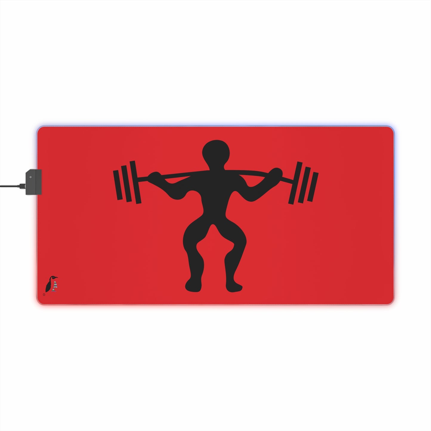 LED Gaming Mouse Pad: Weightlifting Red