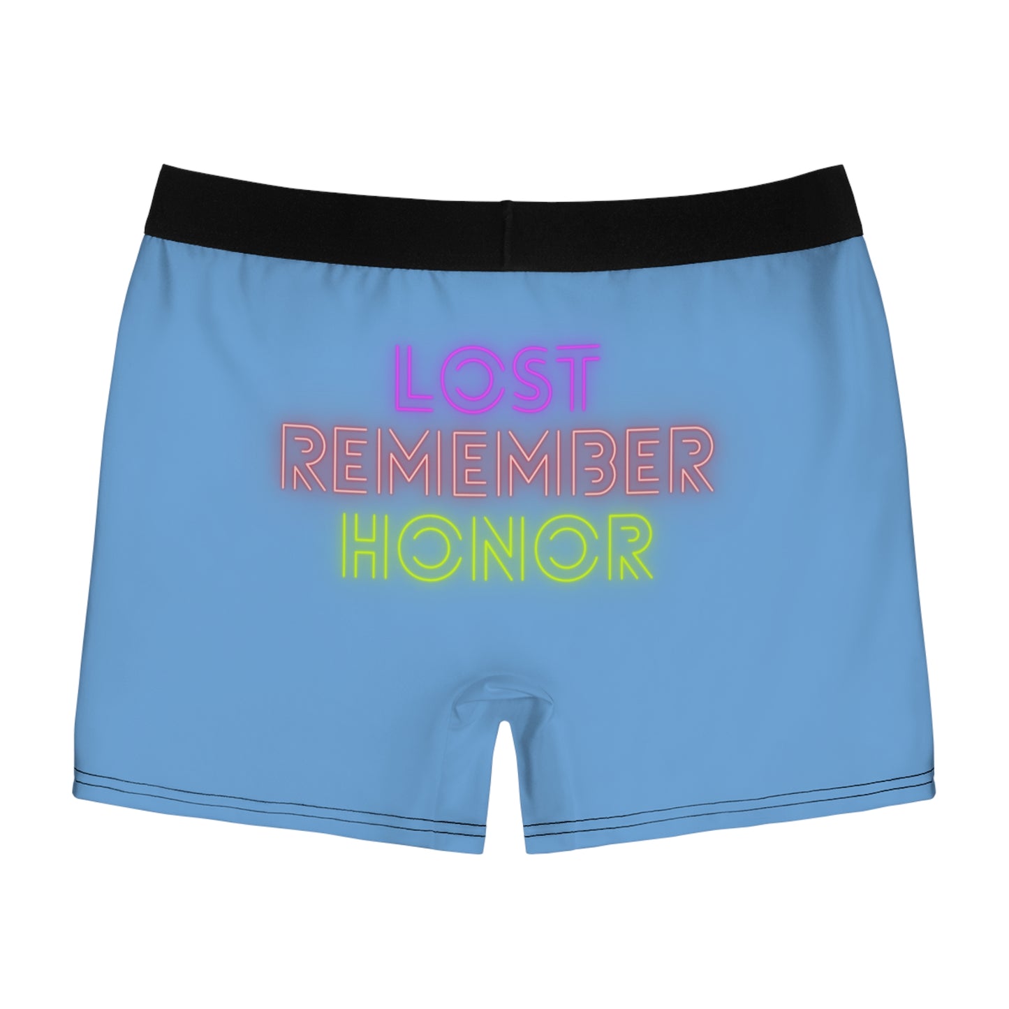 Men's Boxer Briefs: Lost Remember Honor Lite Blue