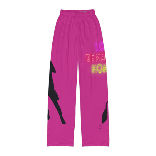 Kids Pajama Pants: Soccer Pink