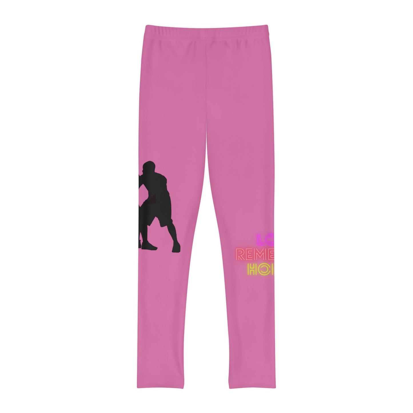 Youth Full-Length Leggings: Basketball Lite Pink