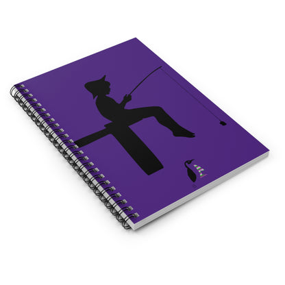 Spiral Notebook - Ruled Line: Fishing Purple