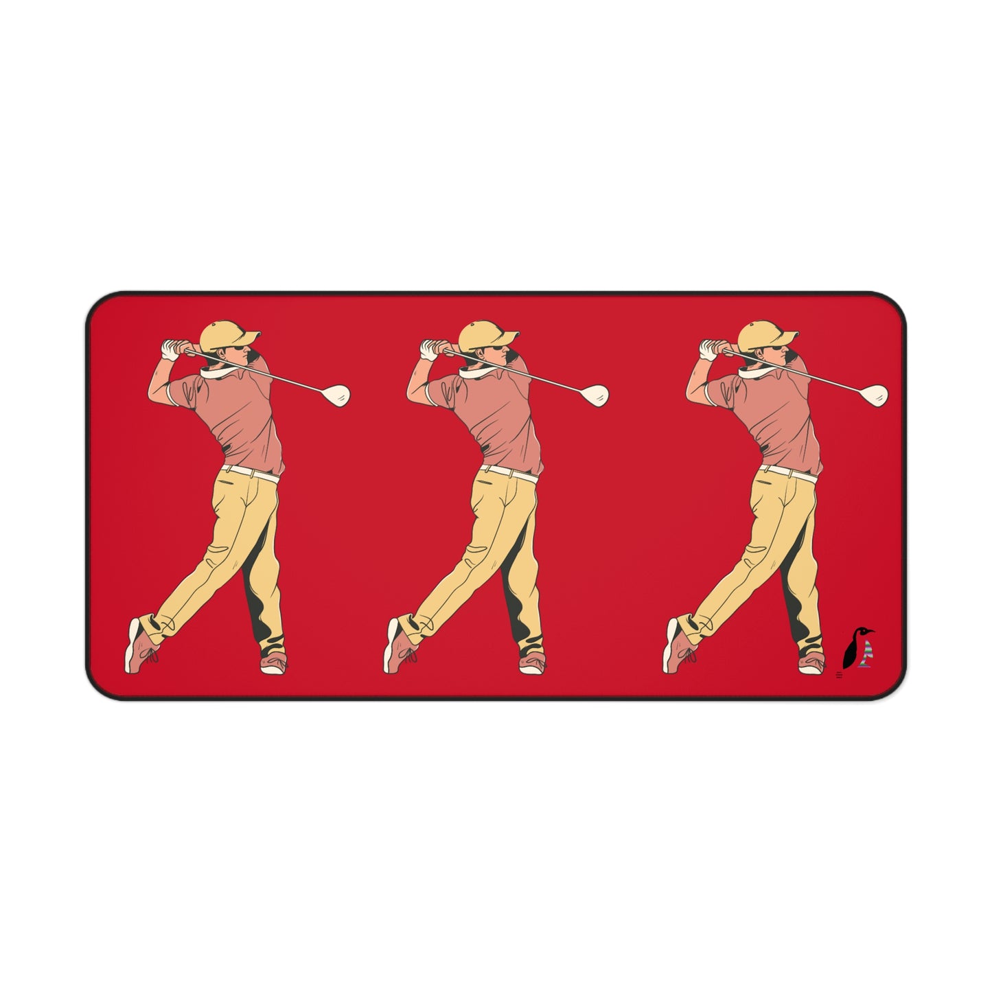 Desk Mat: Golf Dark Red