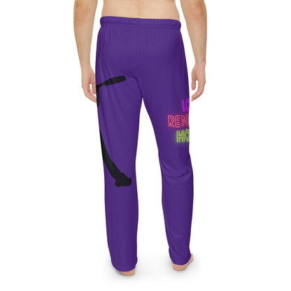 Men's Pajama Pants: Baseball Purple