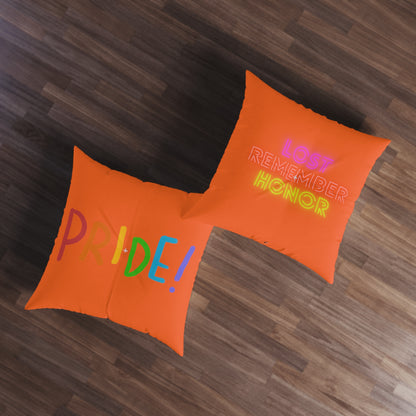 Tufted Floor Pillow, Square: LGBTQ Pride Orange