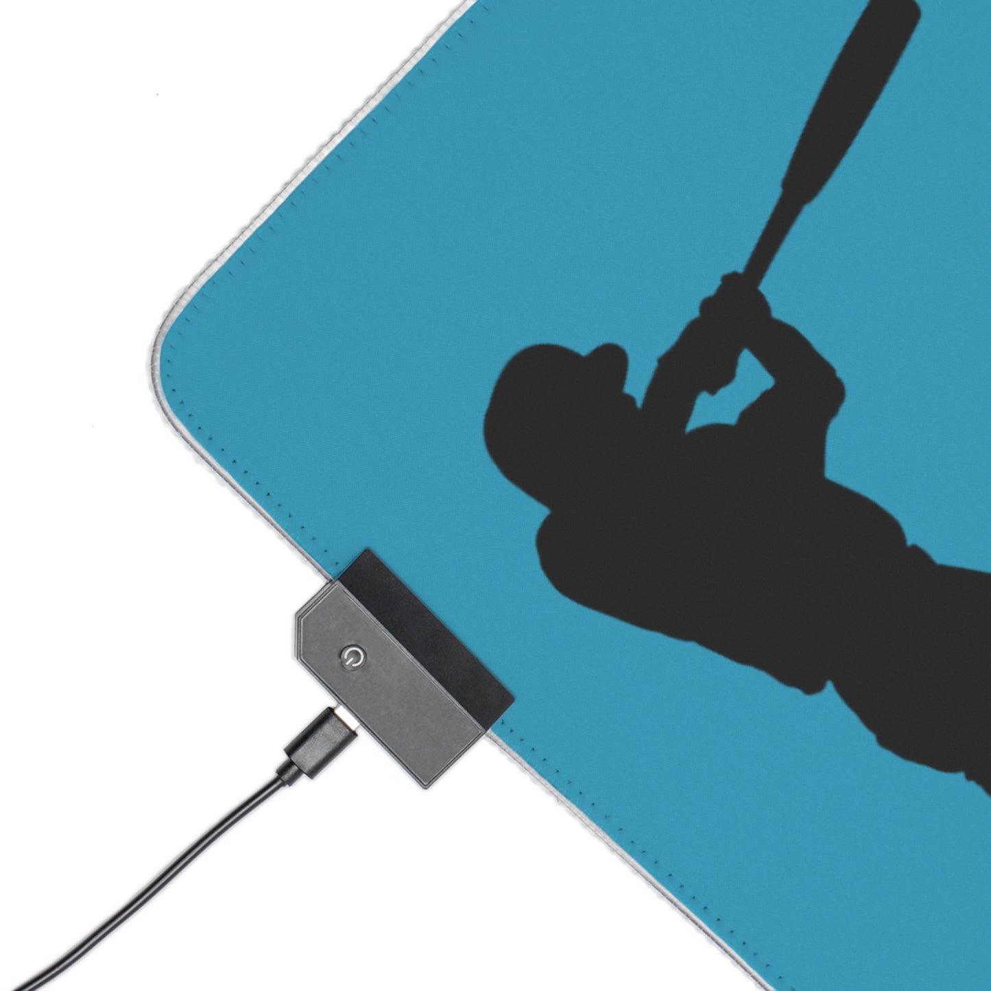 LED Gaming Mouse Pad: Baseball Turquoise