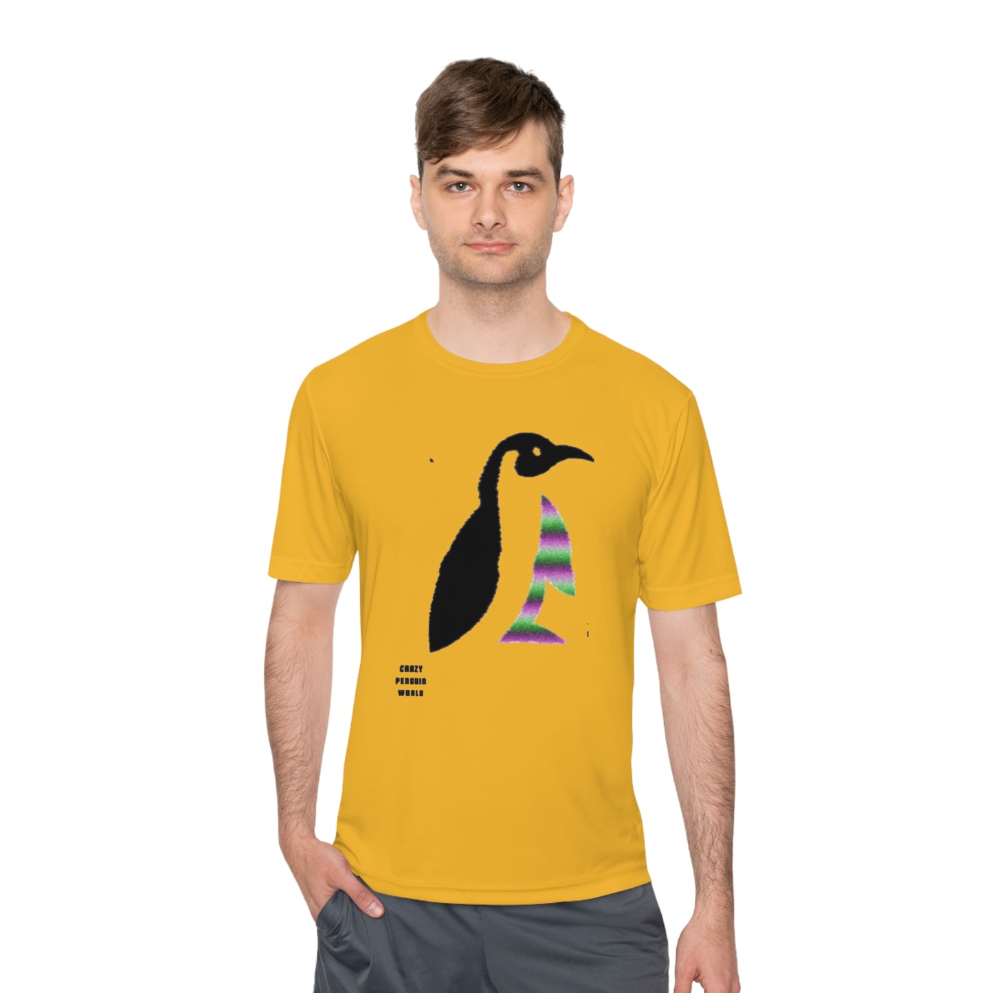 Moisture Wicking Tee: Crazy Penguin World Logo #1