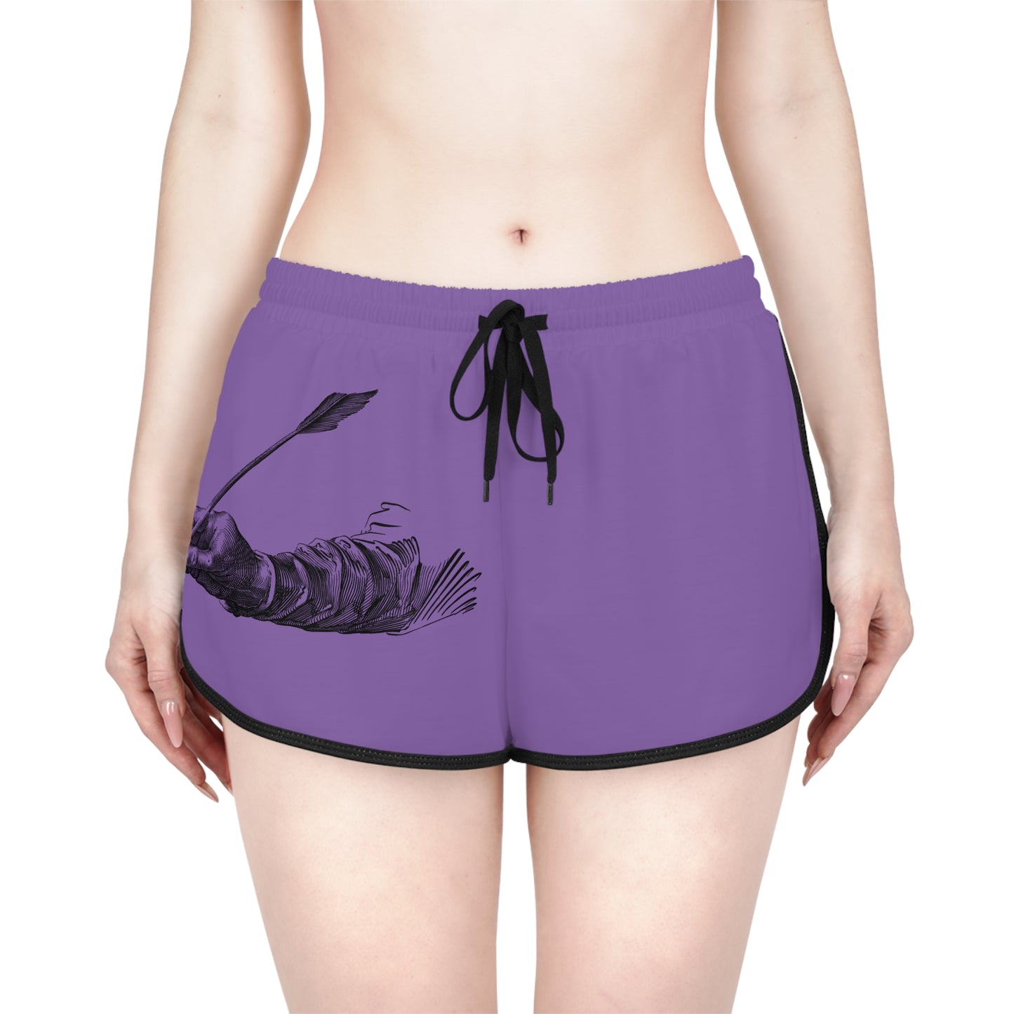 Women's Relaxed Shorts: Writing Lite Purple