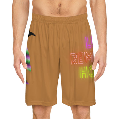 Basketball Shorts: Crazy Penguin World Logo Lite Brown