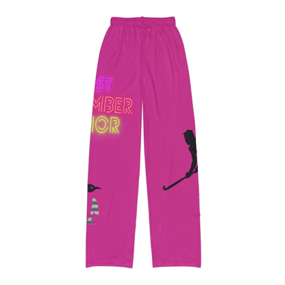 Kids Pajama Pants: Hockey Pink