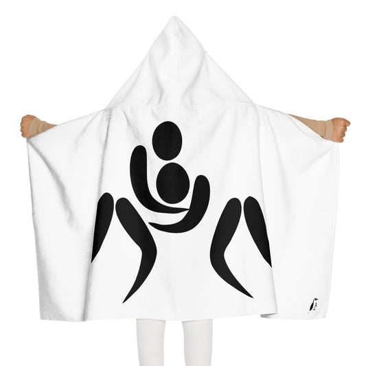 Youth Hooded Towel: Wrestling White