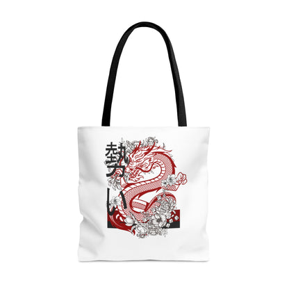 Tote Bag: Dragons White