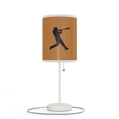 Lamp on a Stand, US|CA plug: Baseball Lite Brown