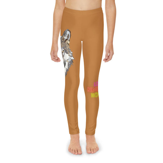 Youth Full-Length Leggings: Wolves Lite Brown