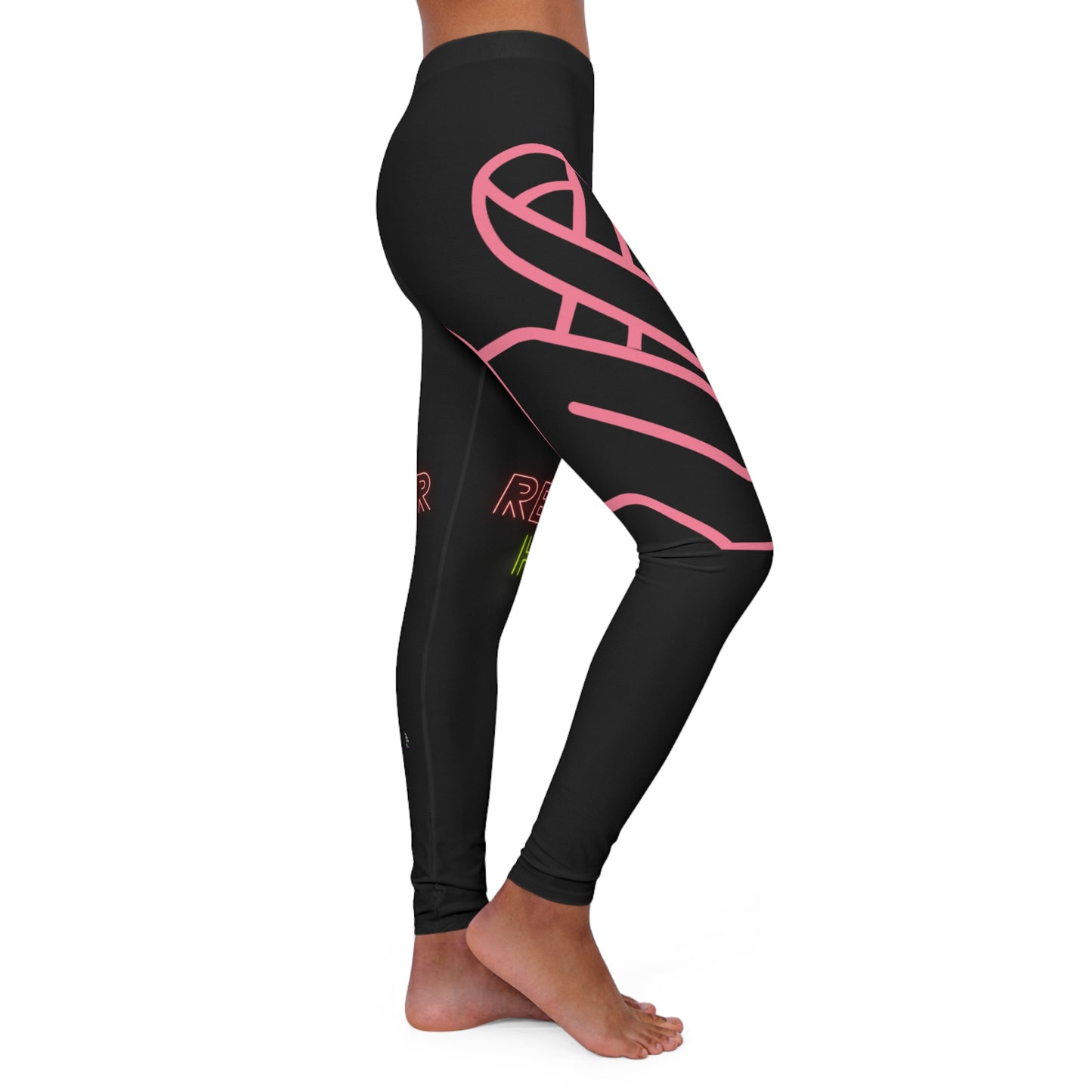 Women's Spandex Leggings: Fight Cancer Black