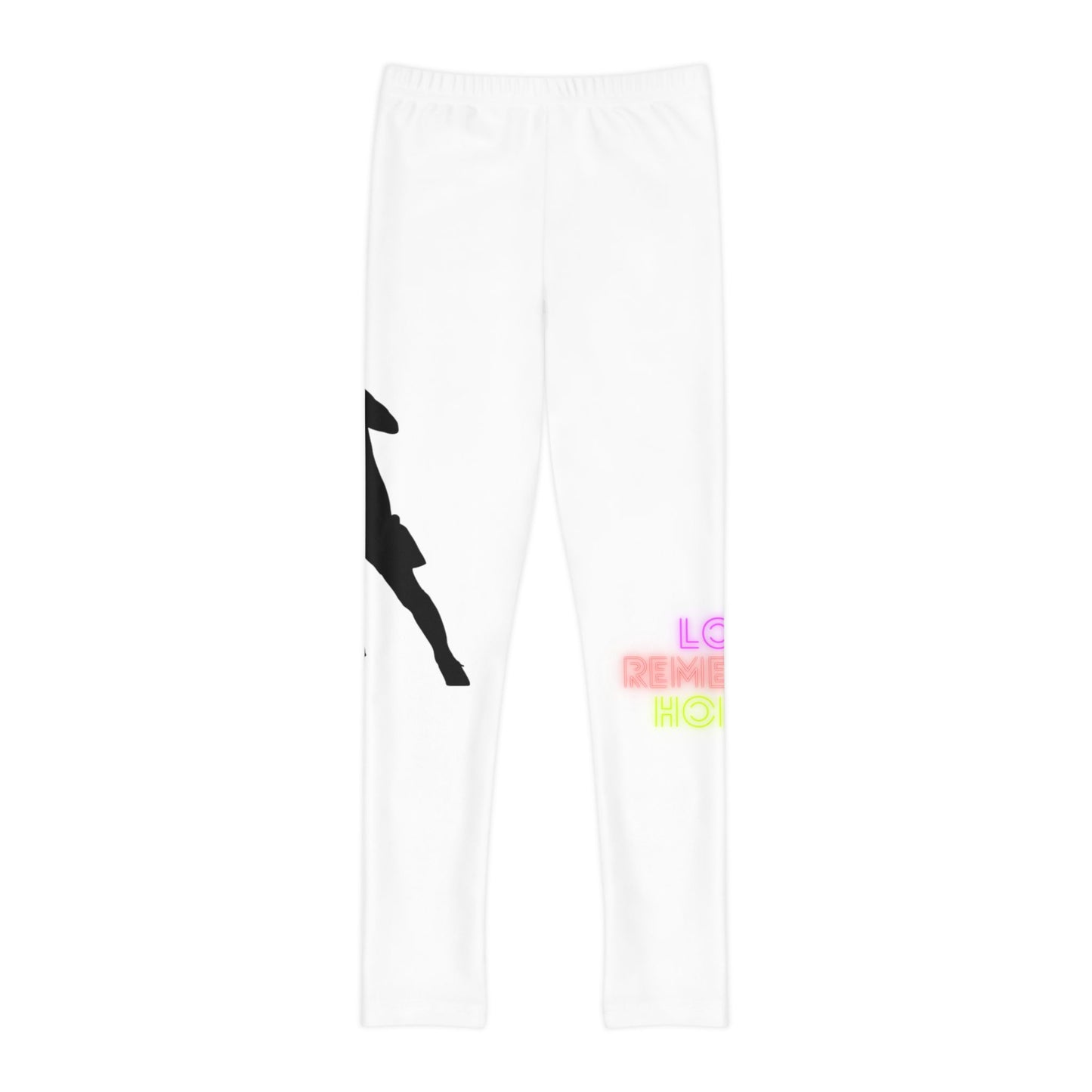 Youth Full-Length Leggings: Soccer White