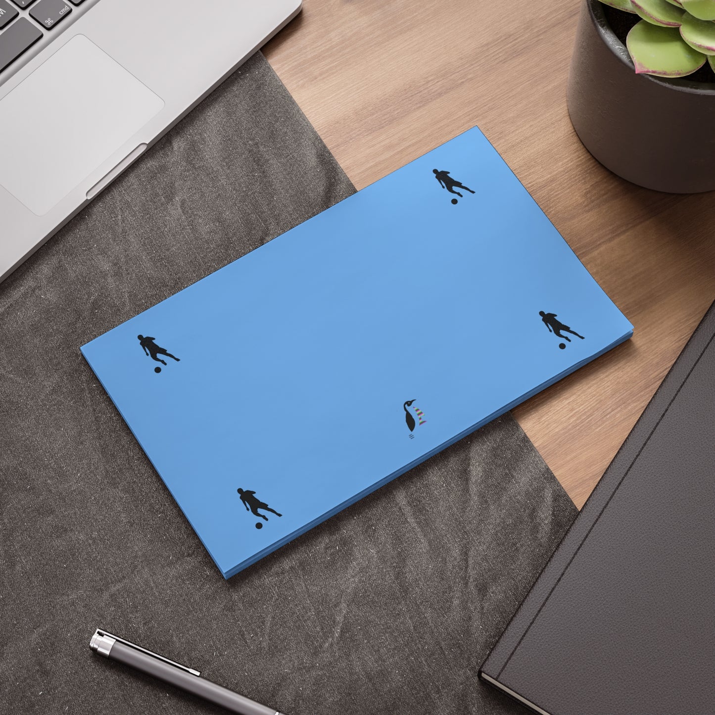 Post-it® Note Pads: Soccer Lite Blue