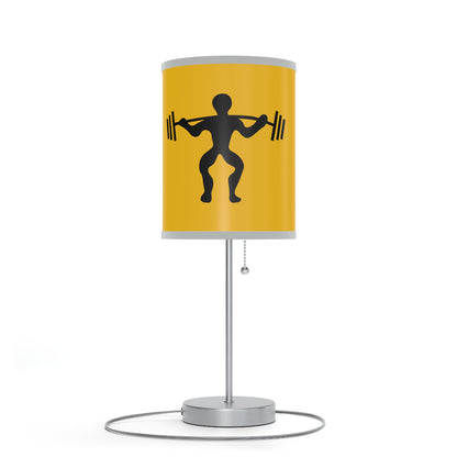 Lamp on a Stand, US|CA plug: Weightlifting Yellow