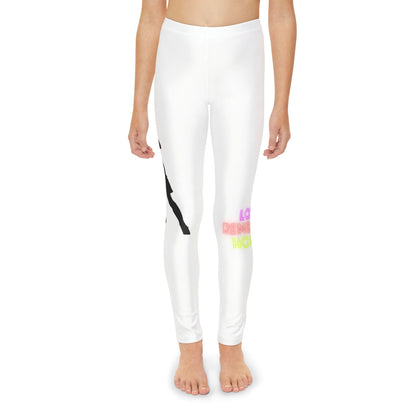 Youth Full-Length Leggings: Soccer White