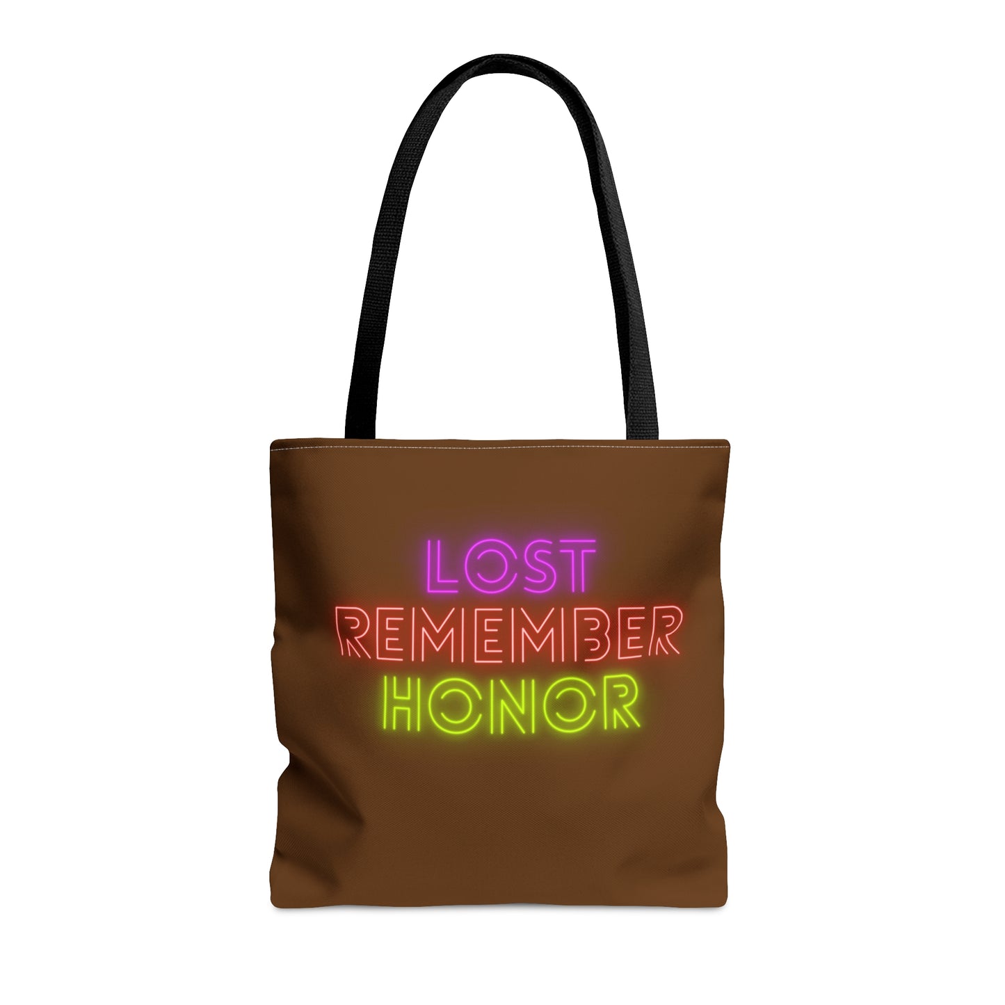 Tote Bag: Lost Remember Honor Brown