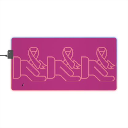 LED Gaming Mouse Pad: Fight Cancer Pink